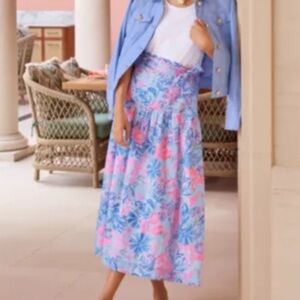 Lilly Pulitzer Corina cotton midi skirt, NWT, M
